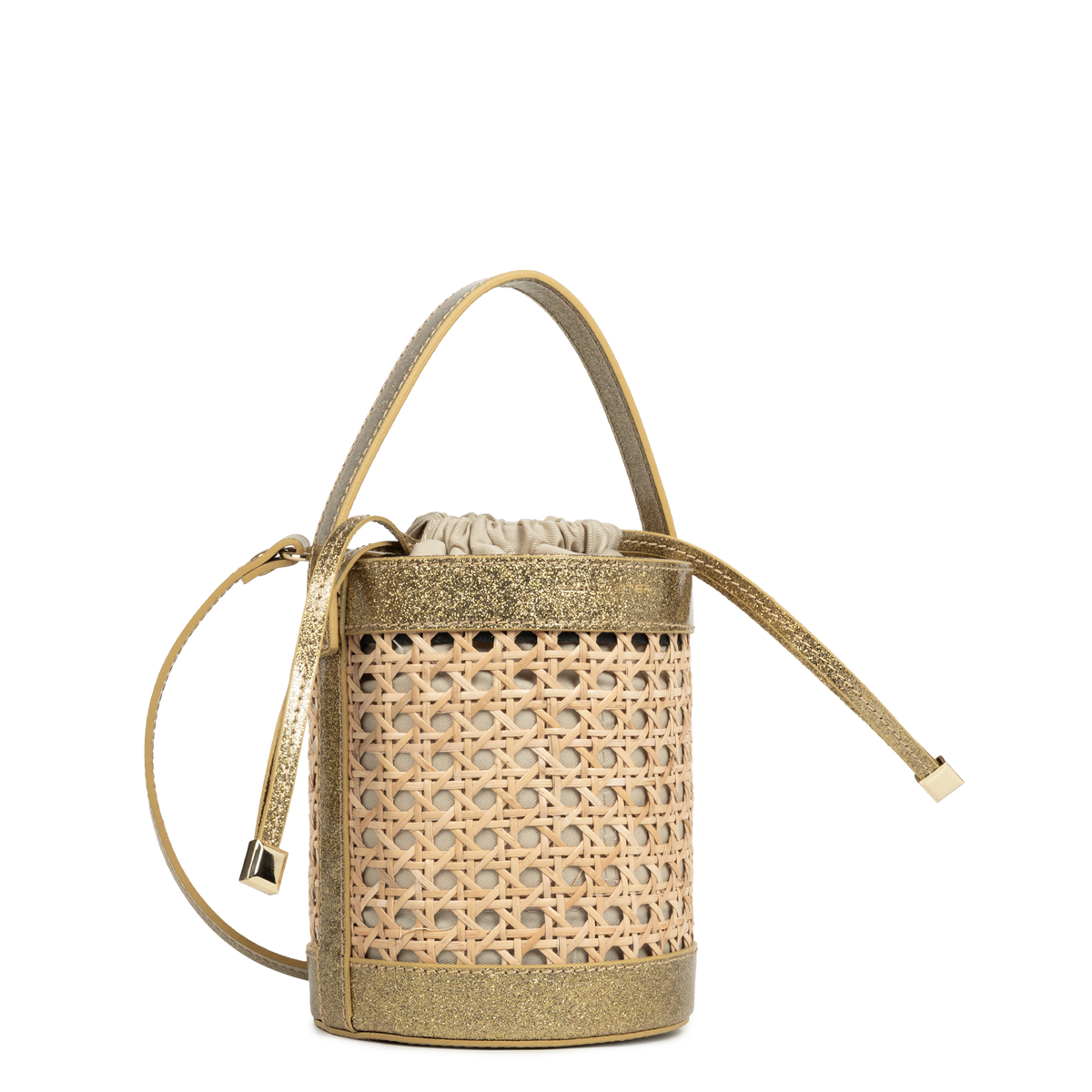 petit sac seau - cannage rotin 