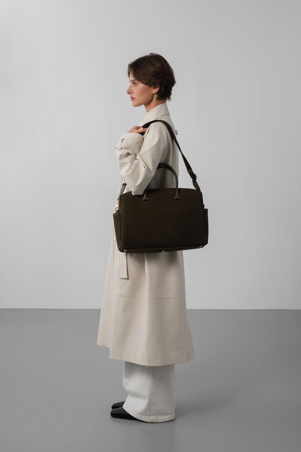 sac cabas main - suède cube 