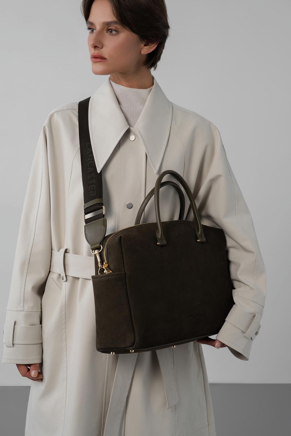 sac cabas main - suède cube 