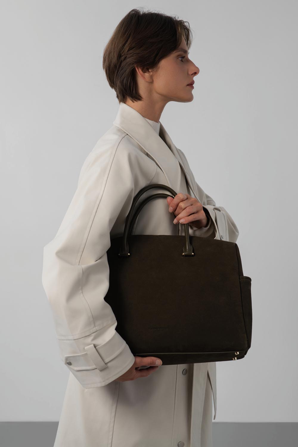 sac cabas main - suède cube 