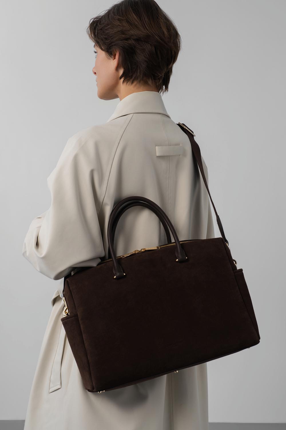 sac cabas main - suède cube 