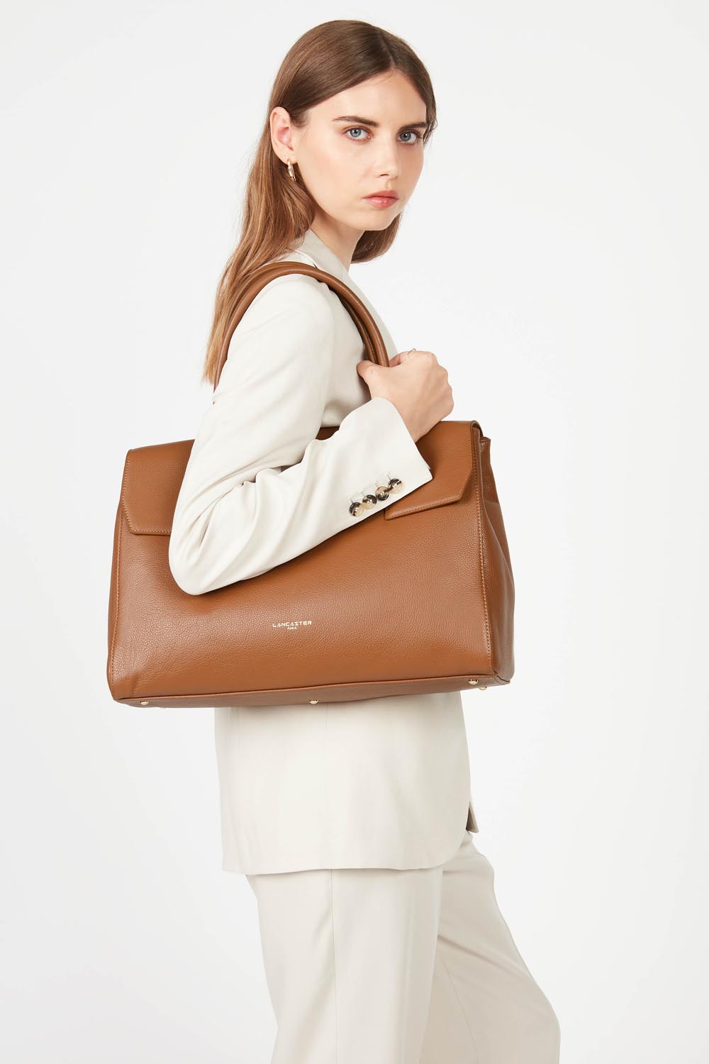 très grand sac cabas épaule - foulonné milano 